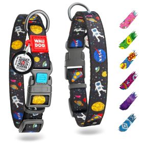 Nylon Dog Collar Adjustable 12-19 inch Neck x 1 inch Wide Dog Collar for Large Small Medium Dogs for Boy Girl Dog Collars with Durable Plastic Bu